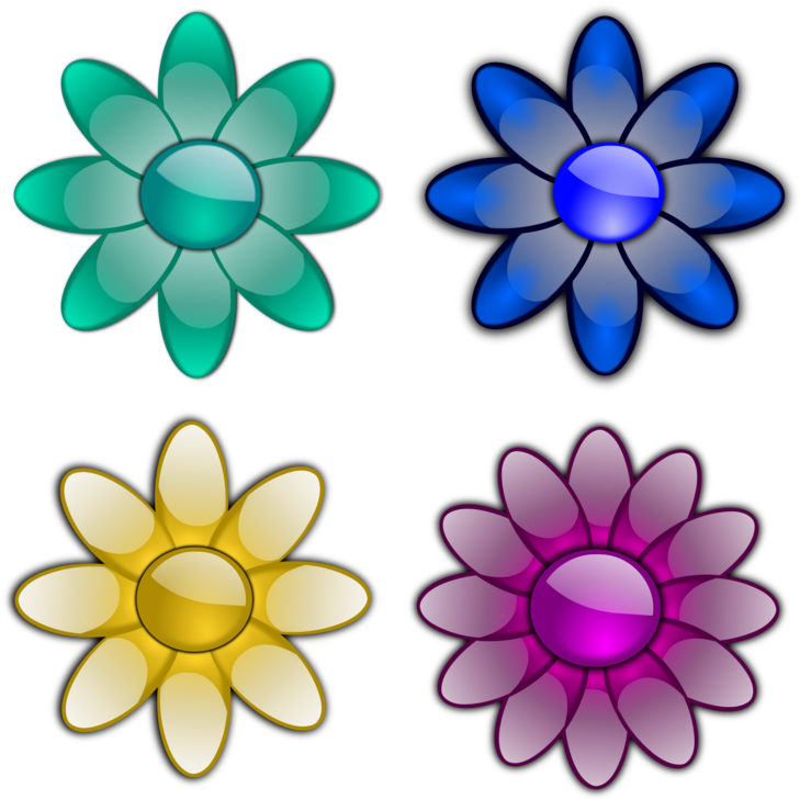 Flora,symmetry,petal - Flowers Clip Art - Png Download (740x750), Png Download