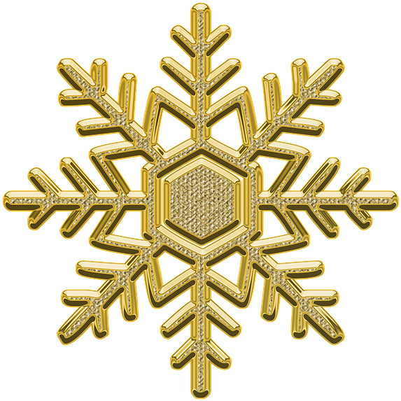 Year"s Eve,christmas,christmas Decor - Goldene Schneeflocke Png Clipart (573x573), Png Download