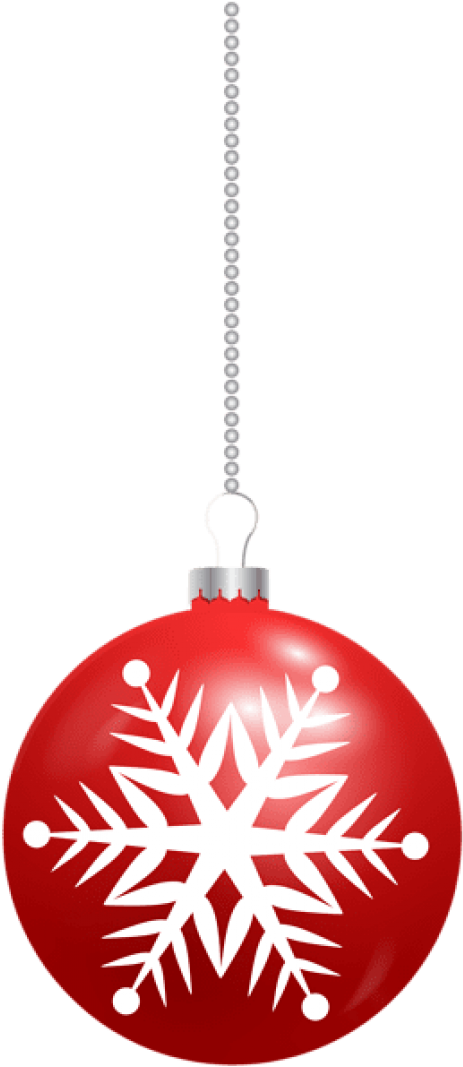 Christmas Ball With Snowflake Png - Christmas Ball Ornament Clip Art Red Transparent Png (463x1067), Png Download