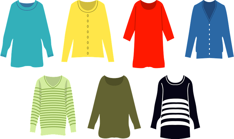 Clothes Cardigan Knitwear Clipart - Sweater - Png Download (800x474), Png Download