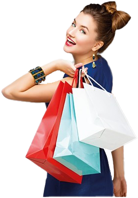 Fashon Shopping Png Clipart - Girl With Shopping Bags Png Transparent Png (820x442), Png Download