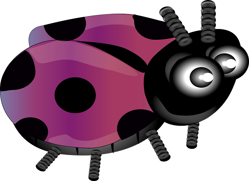 Purple Ladybug Clipart - 8 Ladybugs Cartoon - Png Download (800x580), Png Download