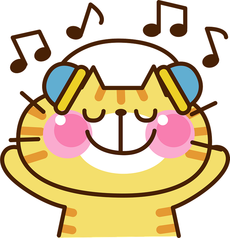 Cat Listening Music Clipart - Clip Art - Png Download (775x800), Png Download