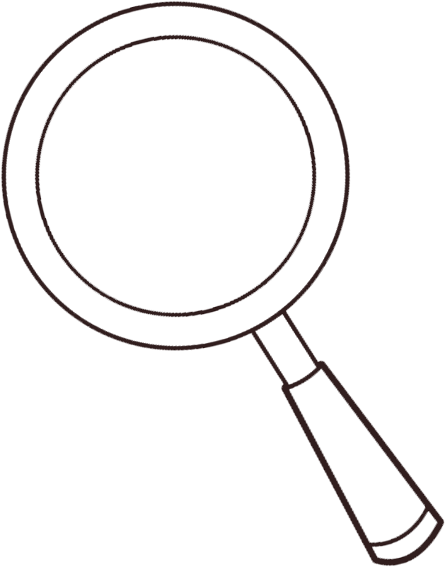 Transparent Glass Clipart - Magnifying Glass Clipart Black And White - Png Download (629x800), Png Download
