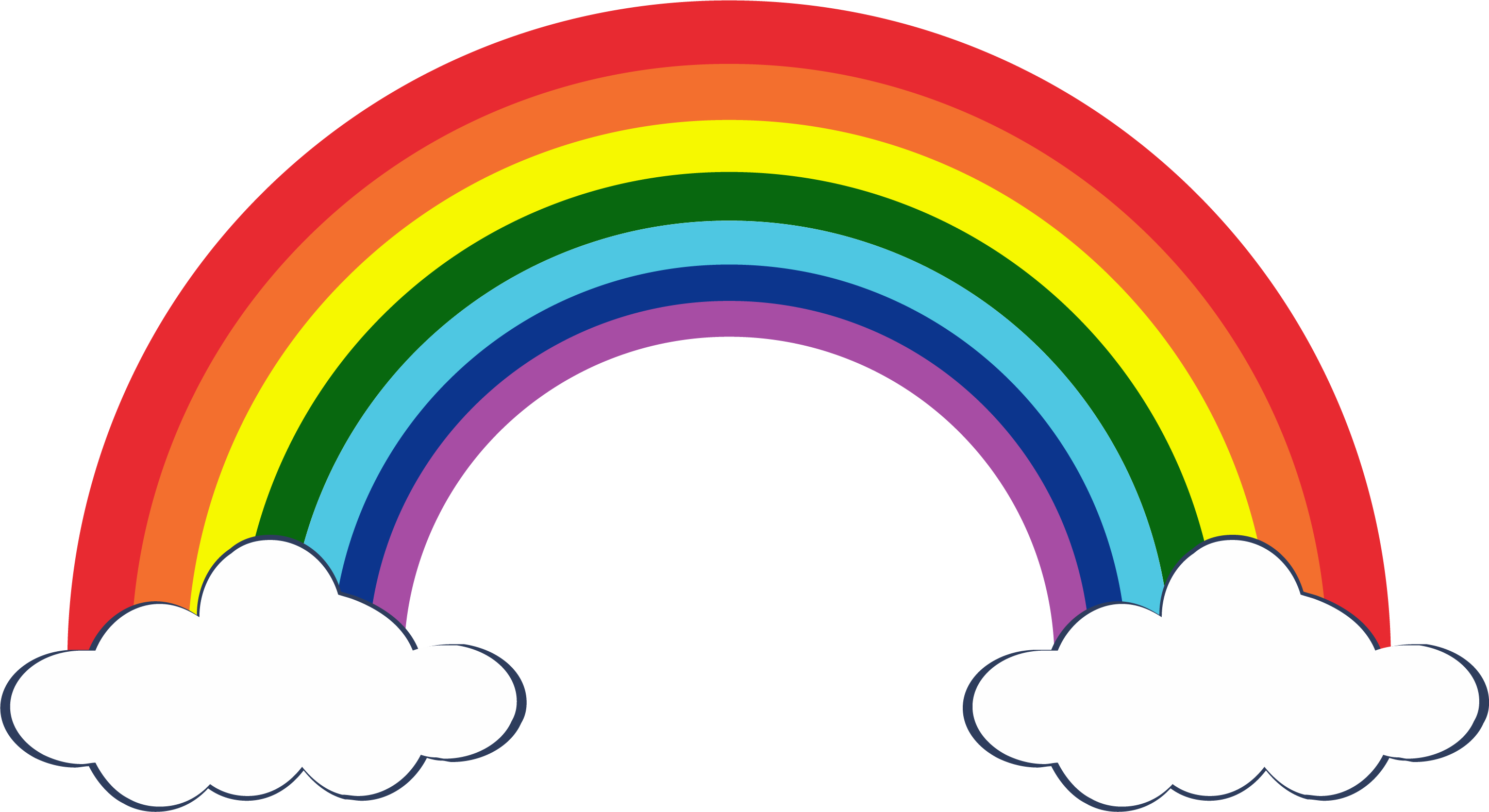 Rainbows Clipart - Printable Rainbow Pictures Free - Png Download (2889x1576), Png Download
