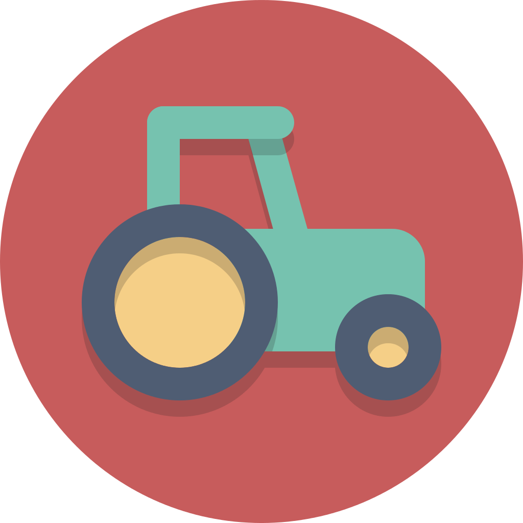 Circle Icons Tractor - Uzhavan App Clipart (1024x1024), Png Download