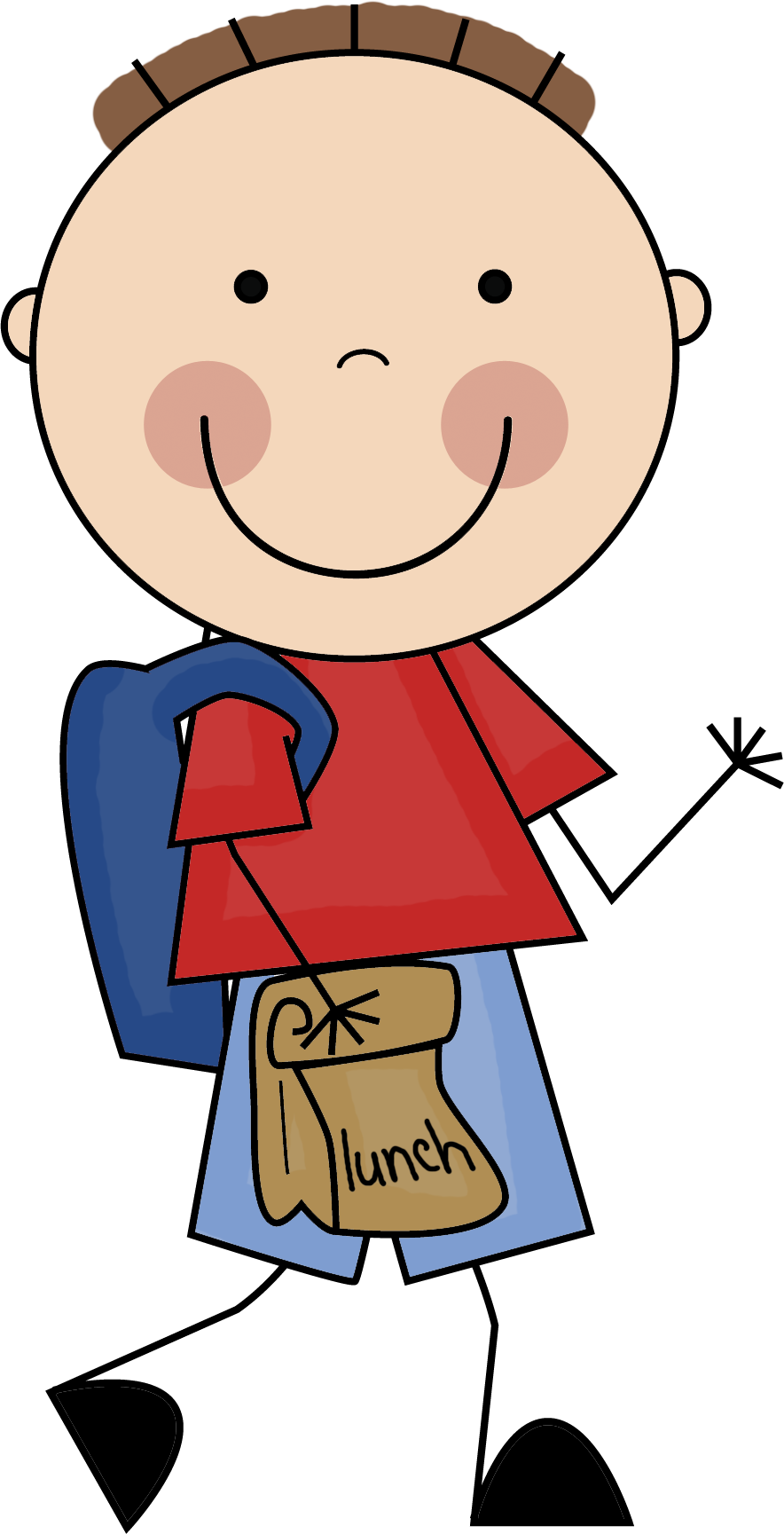 Student Clip Png, Hd Png Download - Kid With Backpack Clipart Transparent Png (884x1729), Png Download
