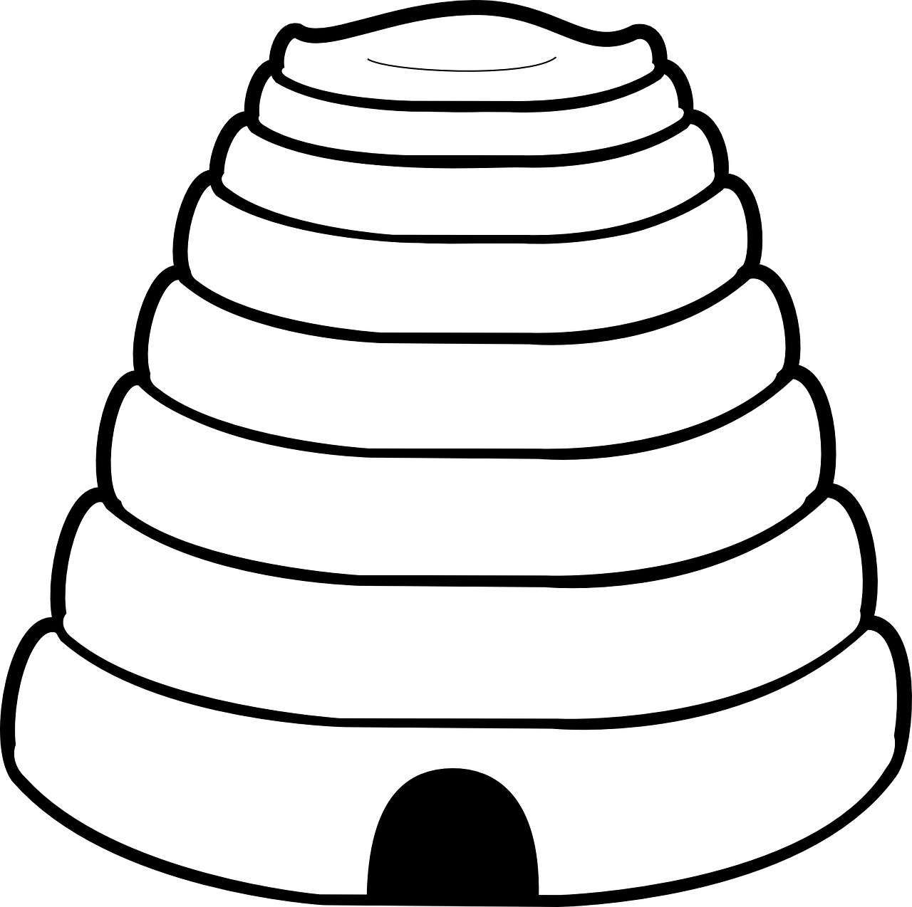 Bee Hive Coloring Page Clipart (600x597), Png Download