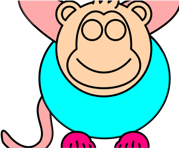 Happy Monkey Png Images - Animals Black And White Clipart Face Transparent Png (600x600), Png Download