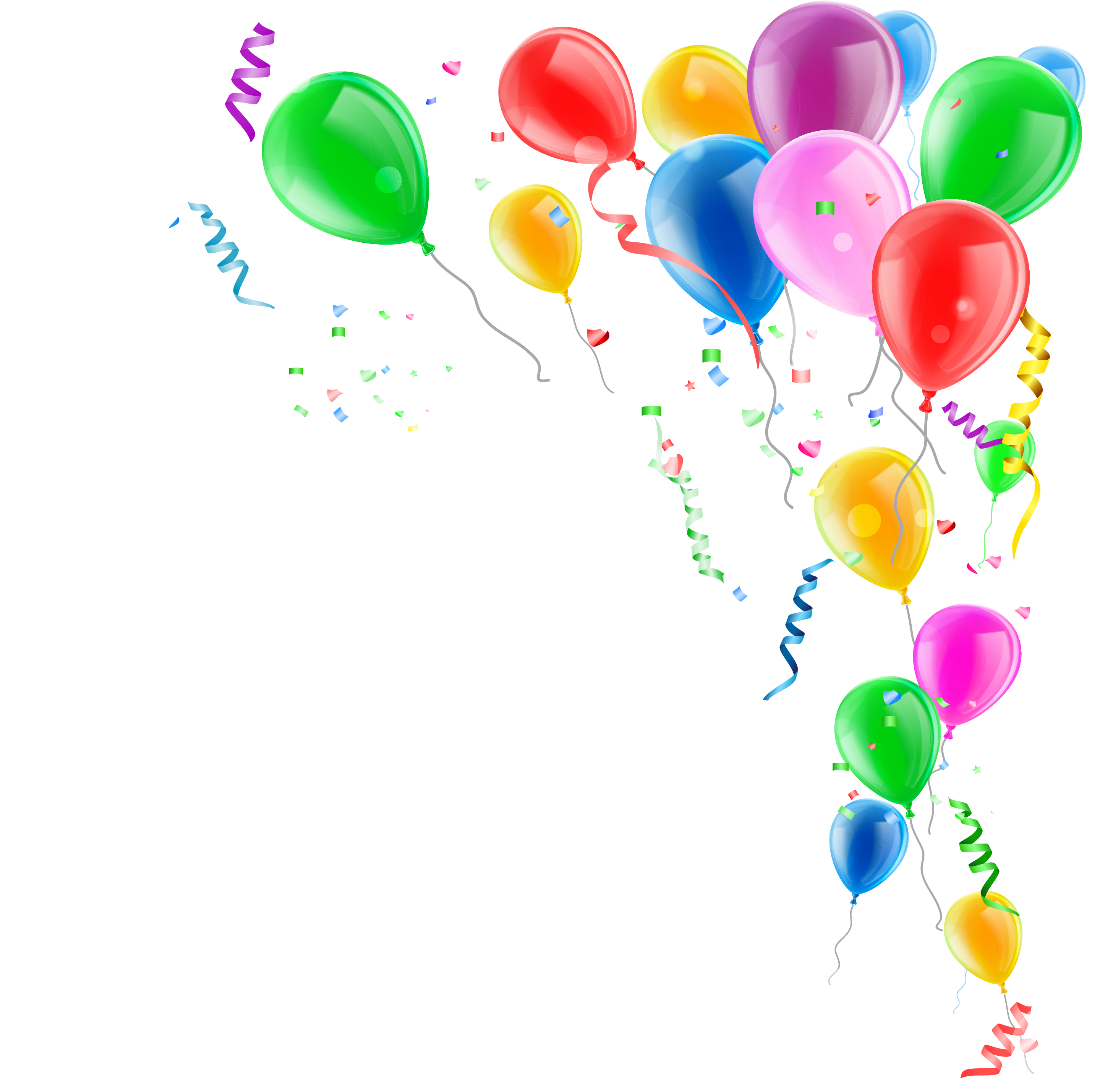 Confetti Clipart Balloon Confetti - Transparent Balloons And Confetti - Png Download (2879x2857), Png Download