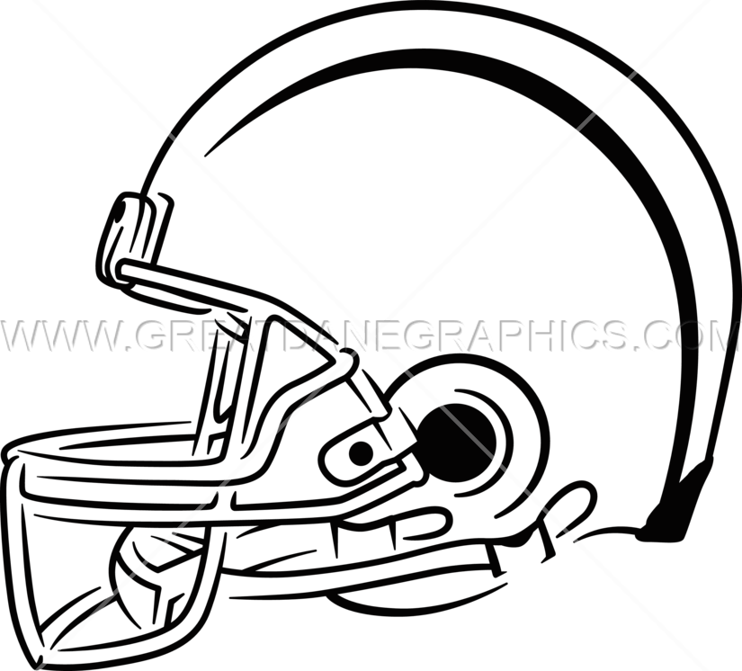 Football Helmet Clipart Black And White Clip Freeuse - Football Helmet Left Side Drawing - Png Download (825x746), Png Download