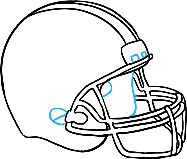 How To Draw Football Helmet - Easy Drawing Of A Football Helmet Clipart (680x678), Png Download