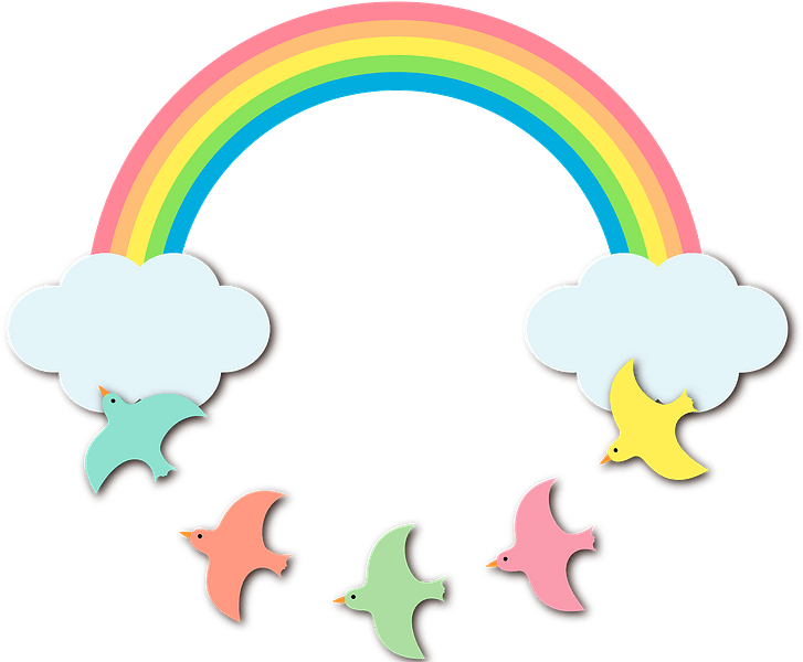 Rainbow Birds Clipart - Png Download (800x599), Png Download