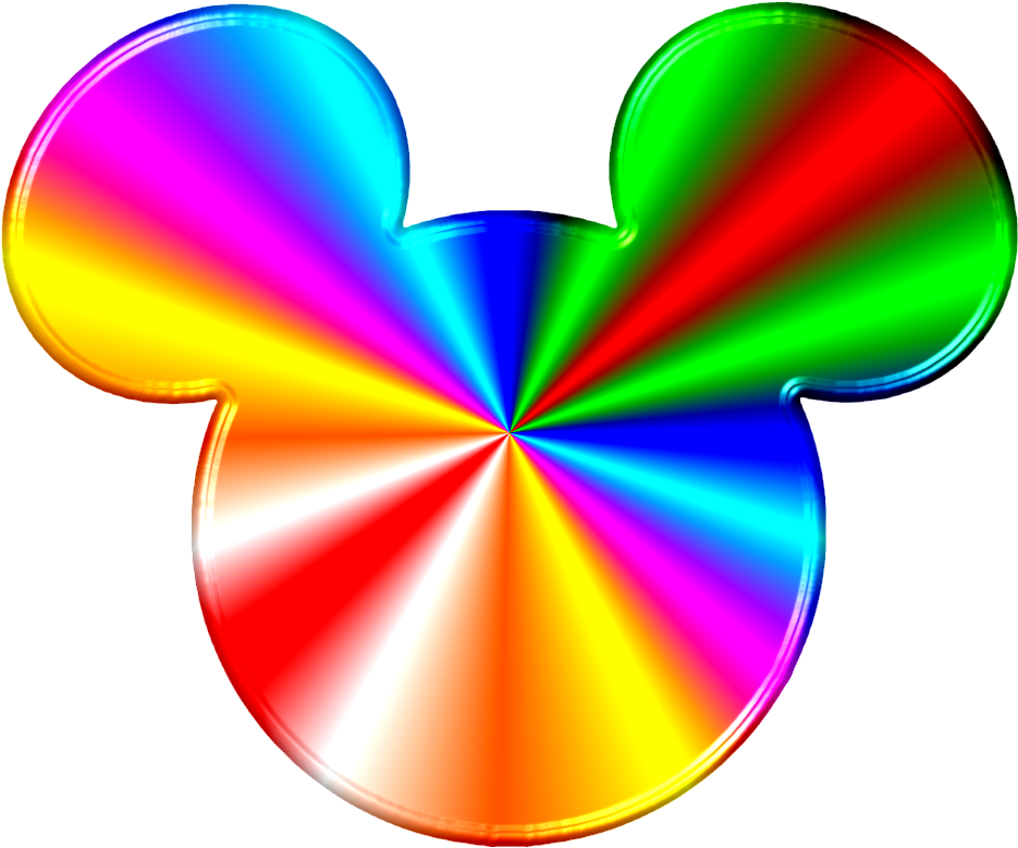 Rainbow Clipart Mouse - Rainbow Mickey Mouse Head - Png Download (935x779), Png Download