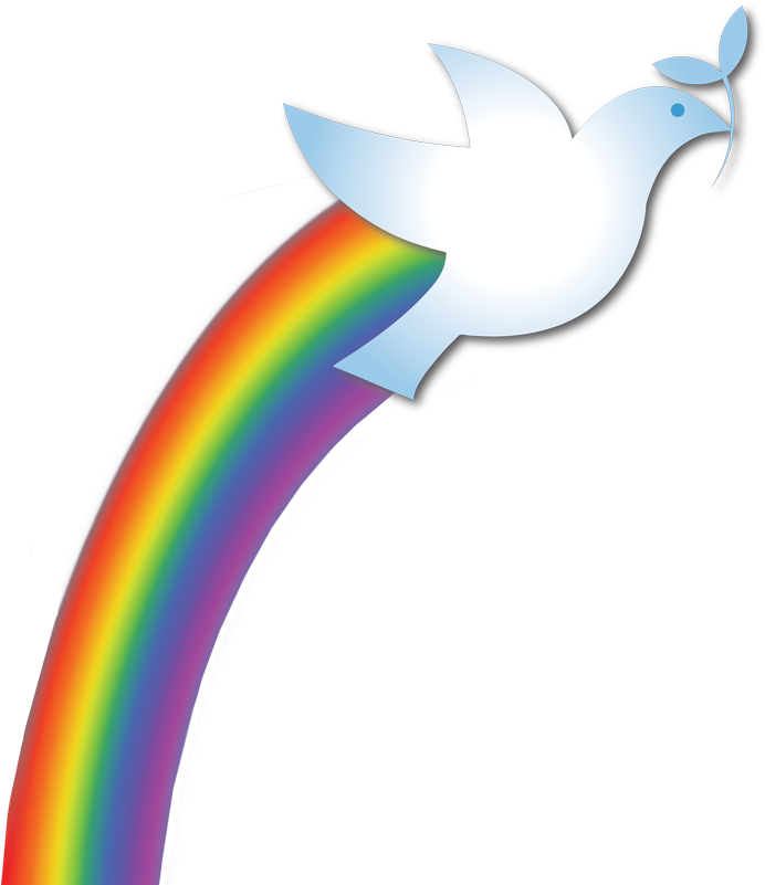 Dove Clipart Rainbow - Rainbow And Dove Clip Art Free - Png Download (812x800), Png Download