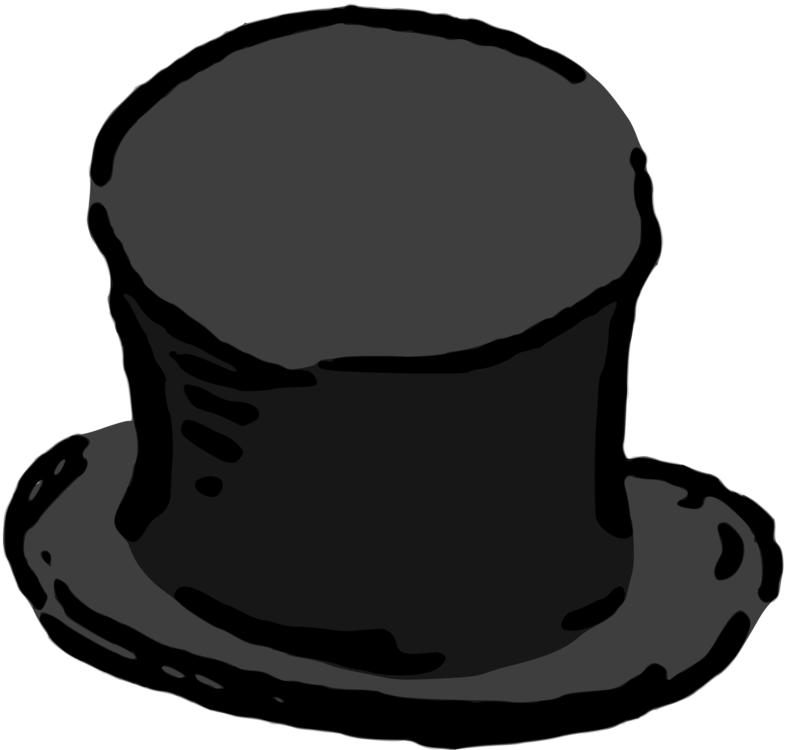 Hat,black And White,headgear - Top Hat Clipart (785x750), Png Download