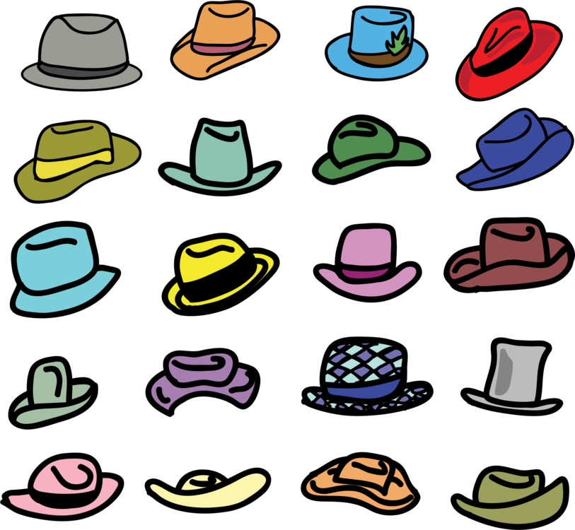 Artwork,headgear,line - Hats Clipart - Png Download (813x750), Png Download