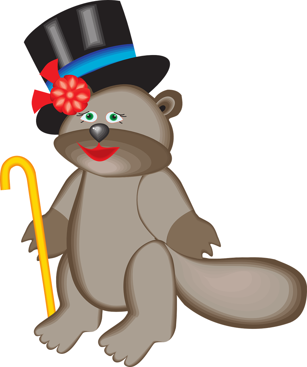 Transparent Dancing Leprechaun Clipart - Beaver In A Top Hat - Png Download (603x720), Png Download