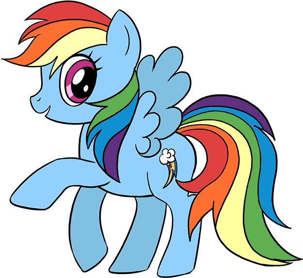 How To Draw My Little Pony Rainbow Dash - My Little Pony Unicorn Drawing Clipart (678x600), Png Download