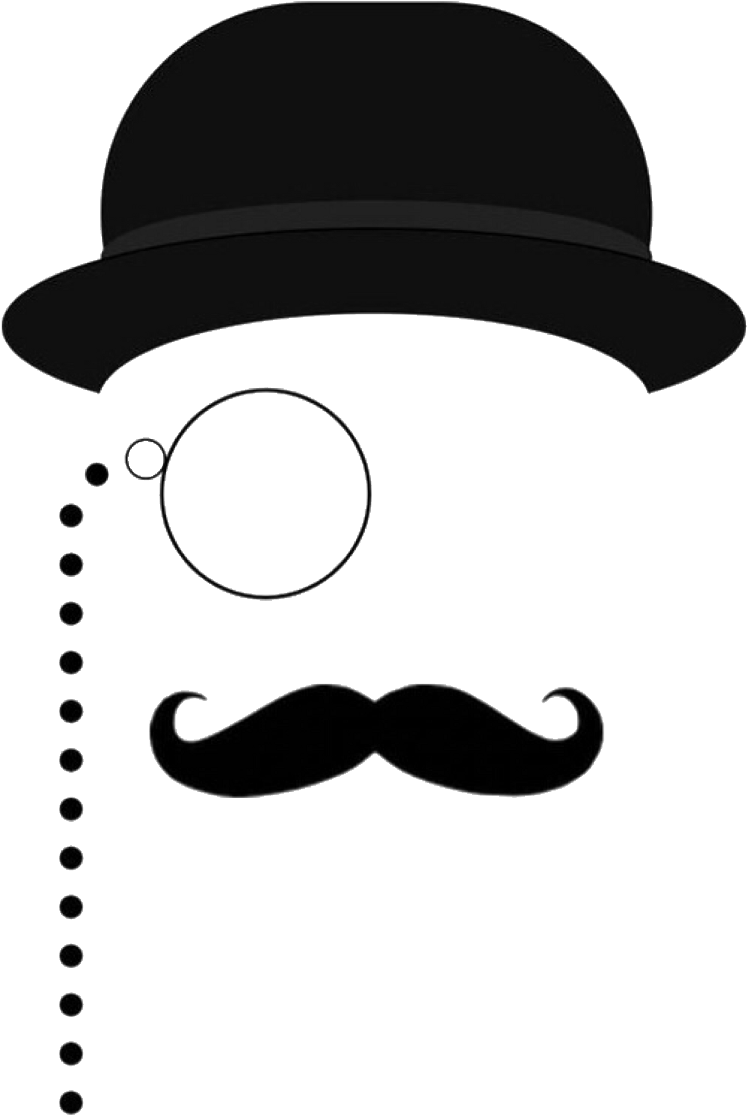 Monocle Clipart Bowler Hat - Man Silhouette Bowler Hat - Png Download (1024x1258), Png Download