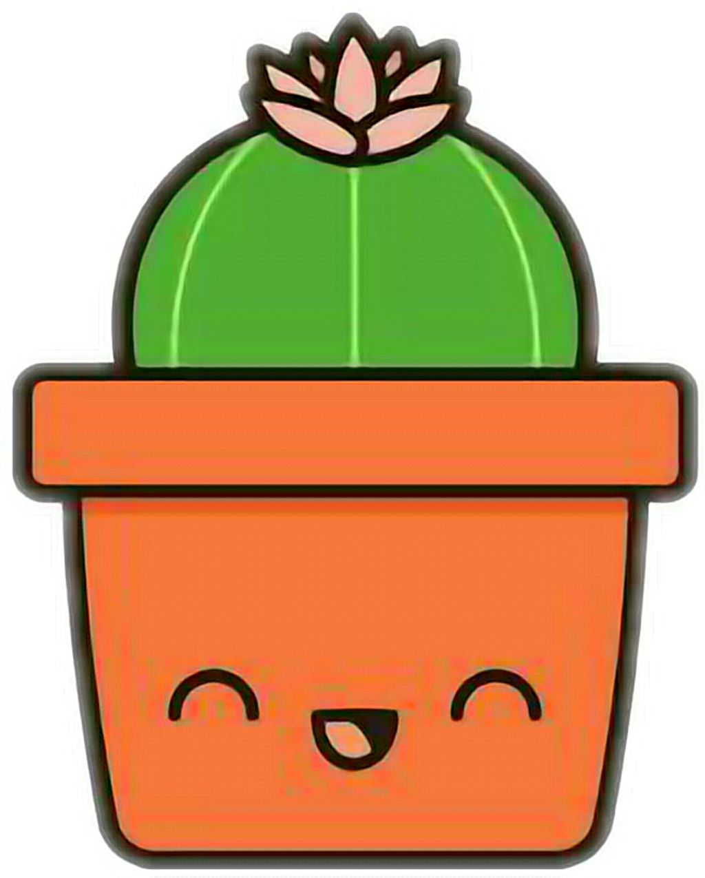 Cactus Kawaii Transparent & Png Clipart Free Download - Cute Cactus Sticker Kawaii (1024x1275), Png Download