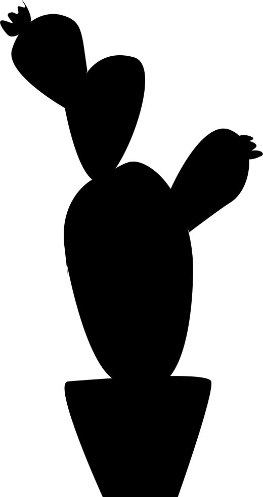 Icon Cactus - Silhouette Cactus Svg Free Clipart (520x981), Png Download