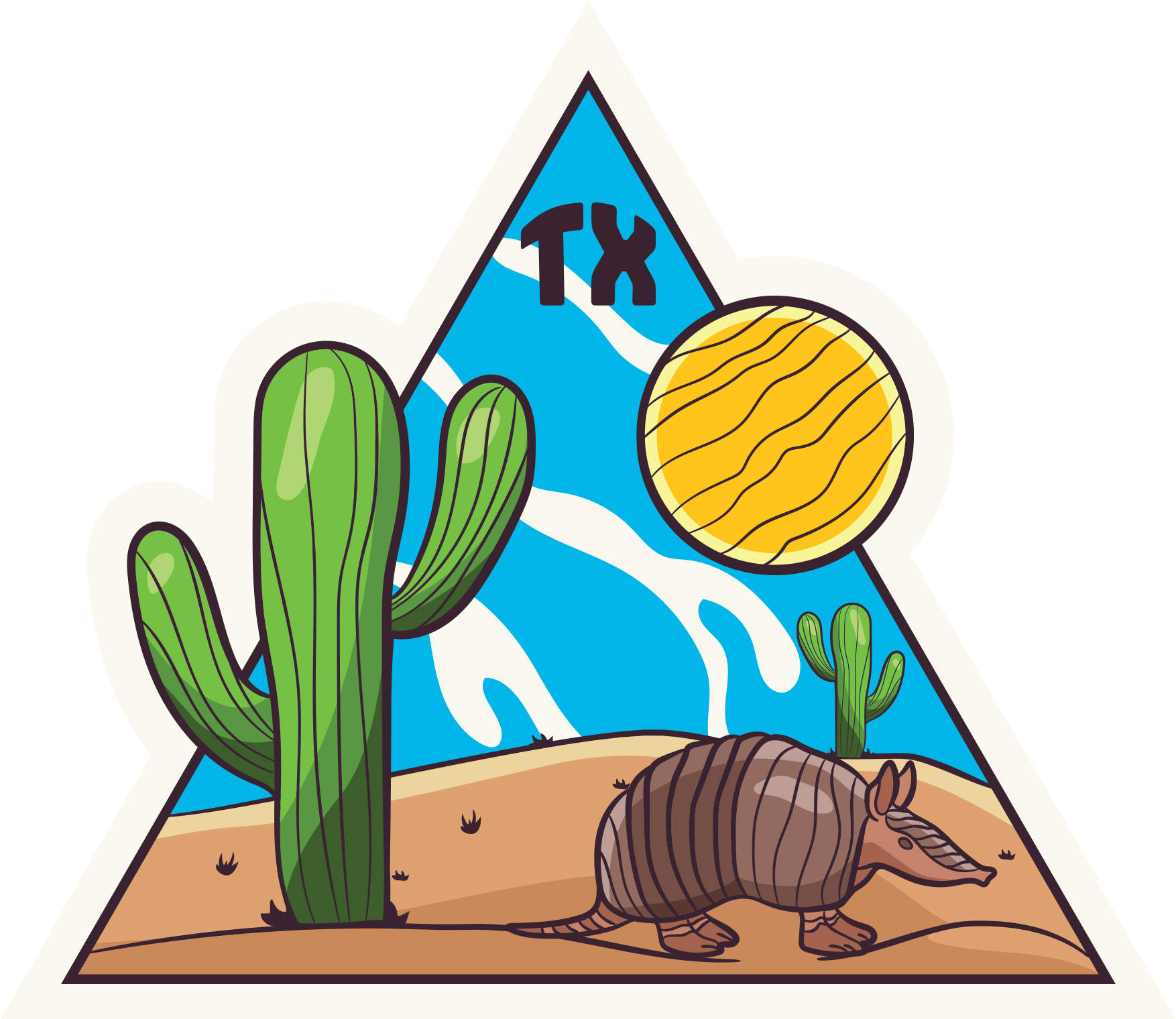 Armadillo By Cactus"
 Class="lazyload Lazyload Mirage - Illustration Clipart (2048x2048), Png Download