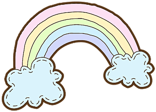 Cute Colorful Rainbow Could Cartoon Drawing Dreamy - Dreamy Clipart - Png Download (684x490), Png Download