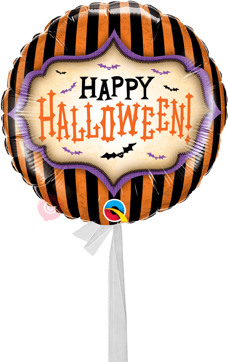 Happy Halloween Spooky Bats-single Balloons - Mylar Halloween Balloons Clipart (1017x1297), Png Download