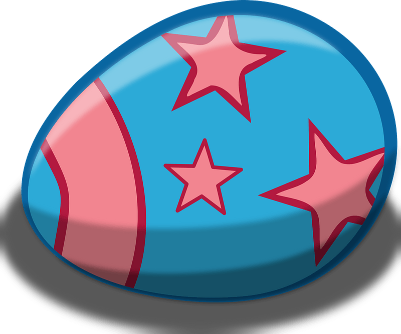 Easter Egg Blue Stars Clipart - Easter Egg Clip Art - Png Download (800x668), Png Download