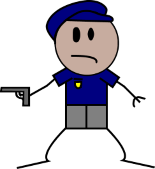 Police Officer Stick Figure Clipart (600x654), Png Download