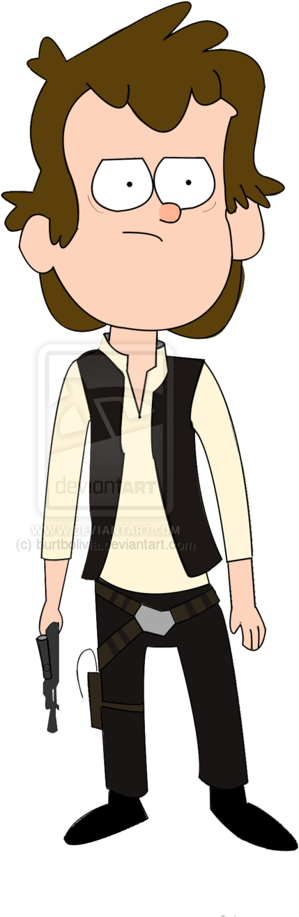 Gun Clipart Han Solo - Han Solo Cartoon Drawing - Png Download (429x1313), Png Download