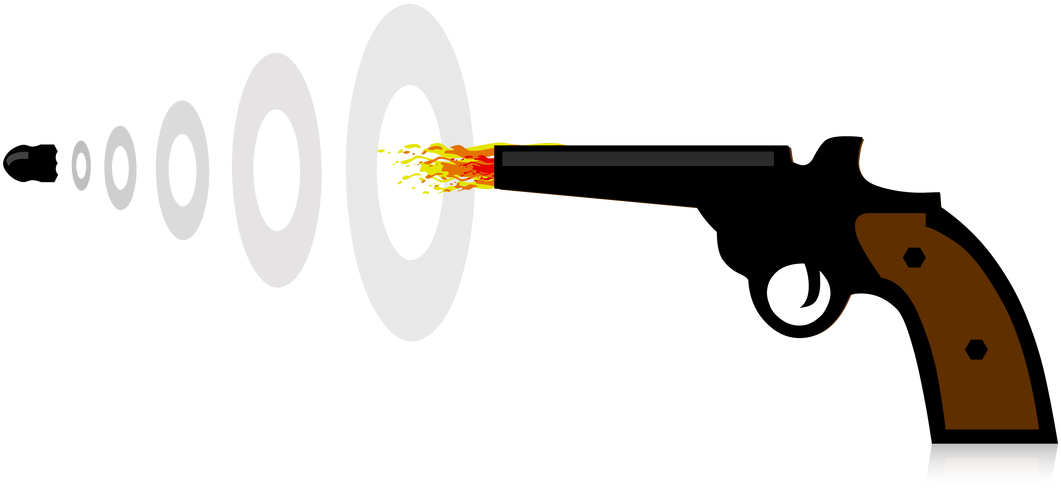 Transparent Water Gun Clipart - Ranged Weapon - Png Download (1061x489), Png Download