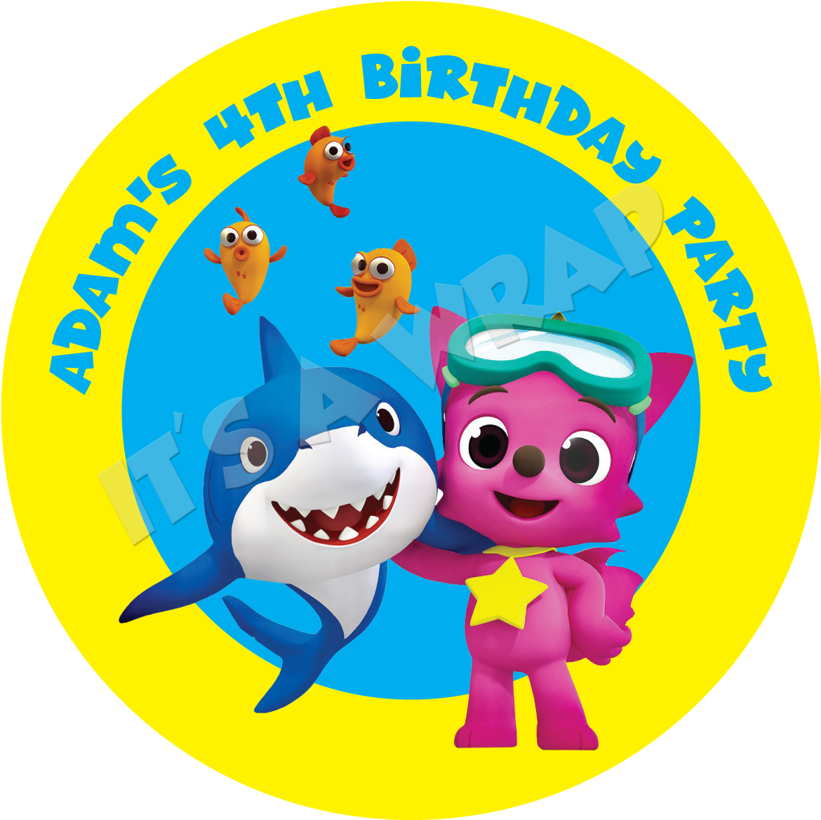 Baby Shark Clipart Original - Baby Shark Birthday Stickers - Png Download (1200x1200), Png Download