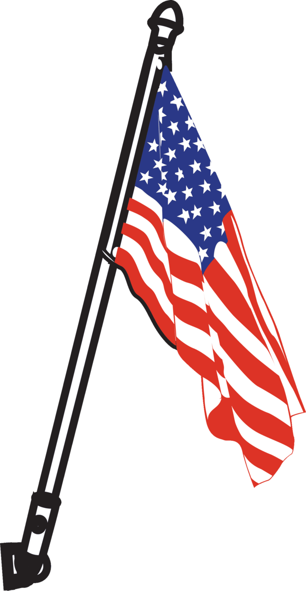 Usa Flag Clipart (623x1200), Png Download