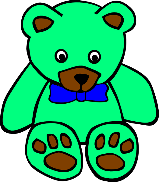 Green Teddy Clipart - Teddy Bear Clip Art - Png Download (522x597), Png Download