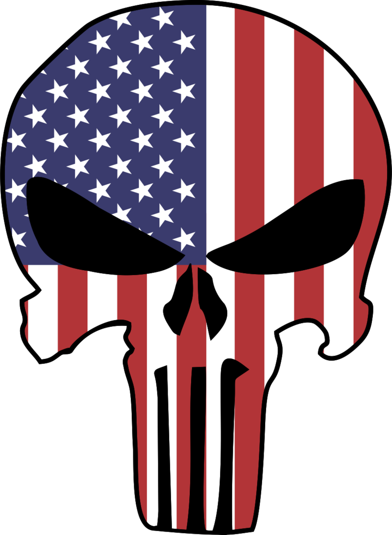 Punisher Blue Lives Matter Clipart (800x1093), Png Download