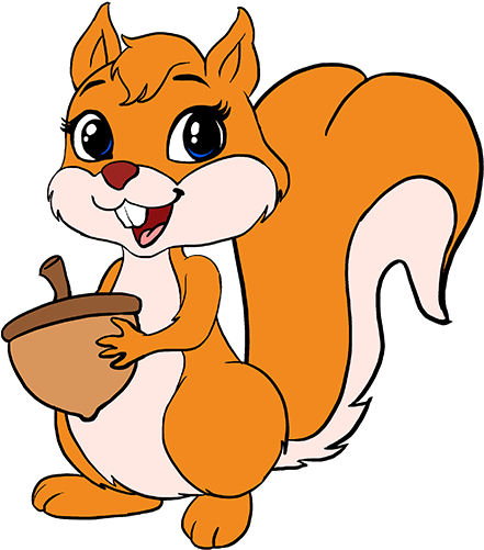 Cartoon Easy Cute Clipart Squirrel - Drawing Of Squirrel With Colour - Png Download (678x600), Png Download