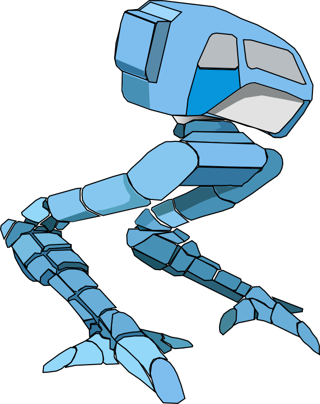 Robot Walker - Robot Legs Cartoon Clipart (634x800), Png Download