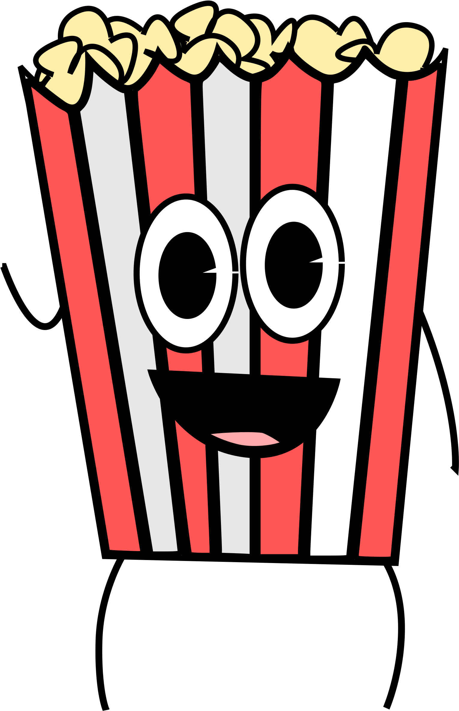 Kartun Popcorn - Food Cartoon Drawings Clipart (1531x2374), Png Download