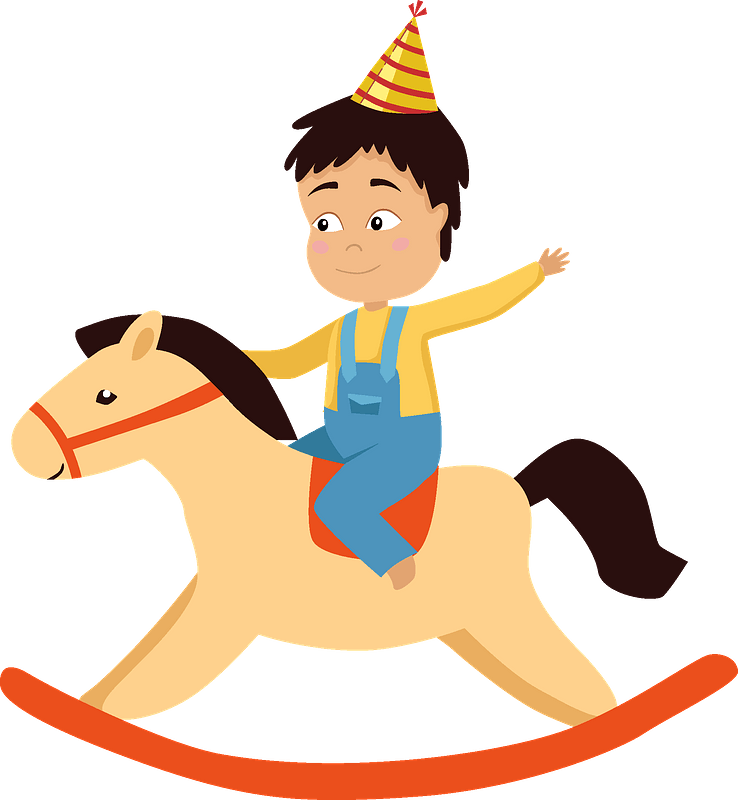Birthday Boy On A Rocking Horse Clipart - Png Download (738x800), Png Download