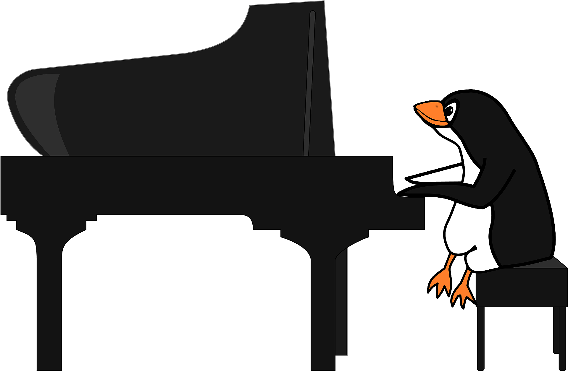 Penguin Playing Piano Clipart - Png Download (1920x1280), Png Download