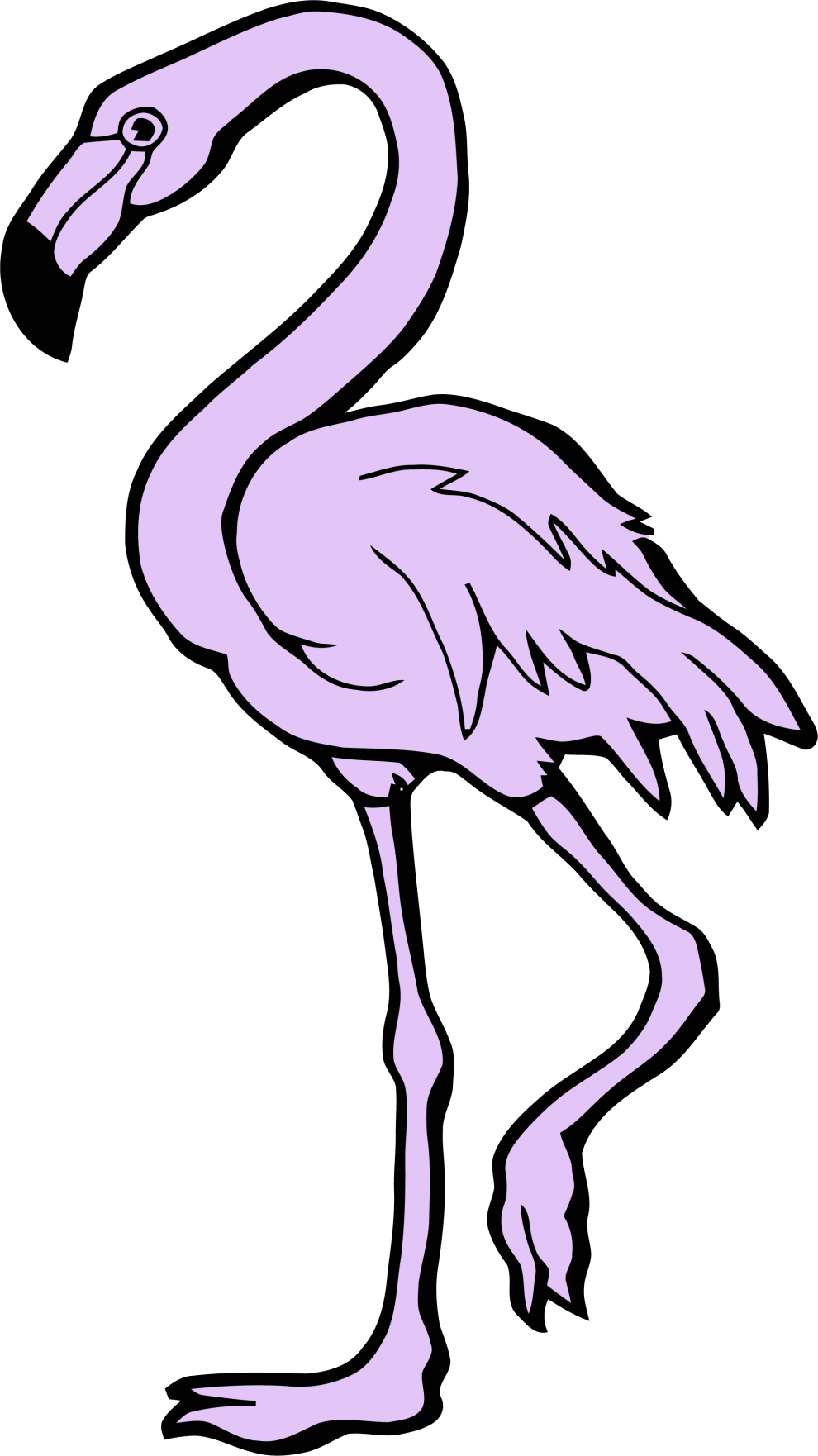 Clip Art Black And White Flamingo - Png Download (990x1762), Png Download