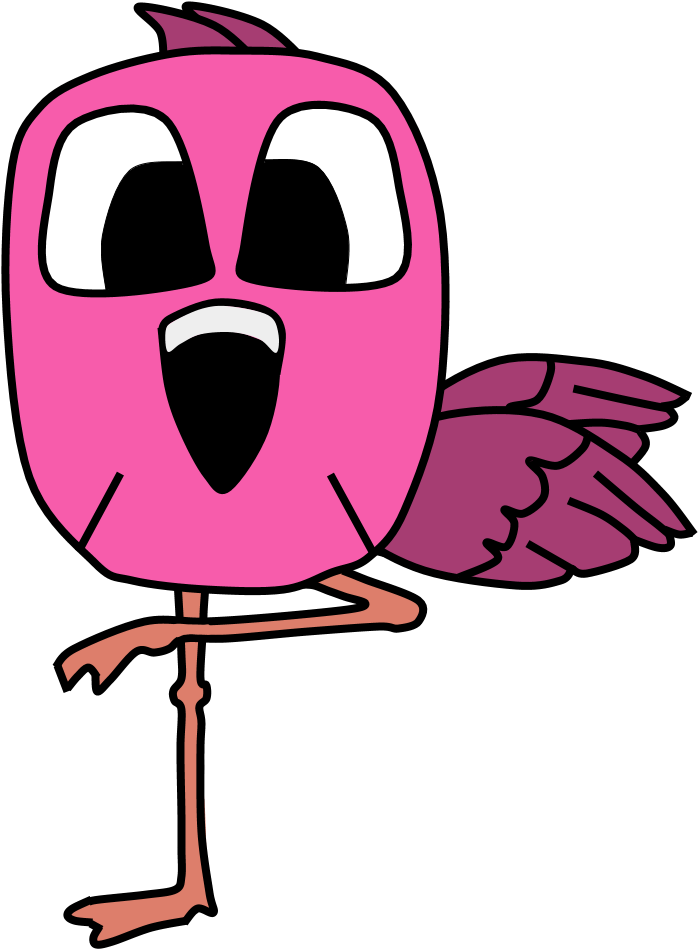 Flamingo, Big Eyes, Cartoon Animal - Cartoon Clipart (816x1056), Png Download