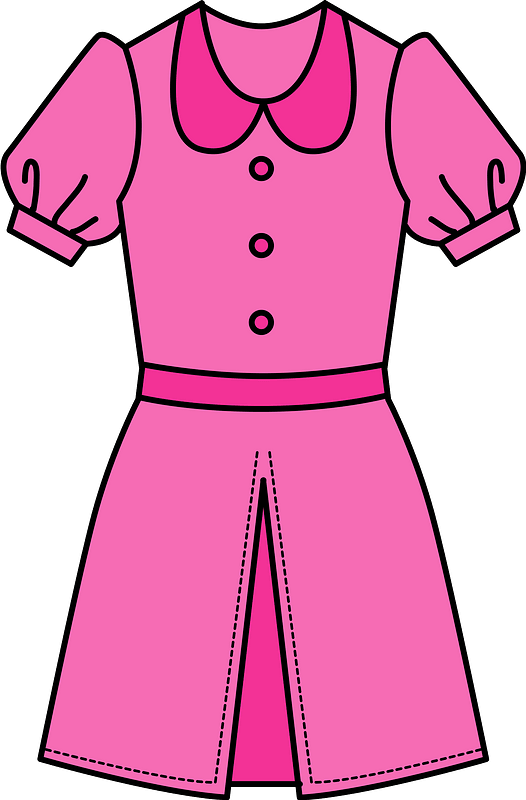 One Piece Dress Clothing Clipart - Pink Dress Clipart - Png Download (526x800), Png Download