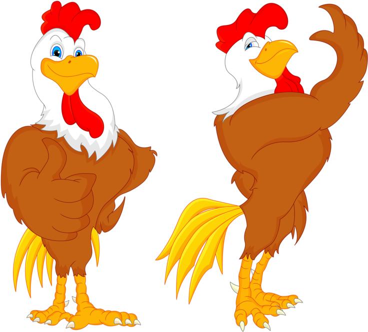 Best Funny Turkey Clipart Farm Birds Bird Images - Chicken And Human Cartoon - Png Download (736x664), Png Download