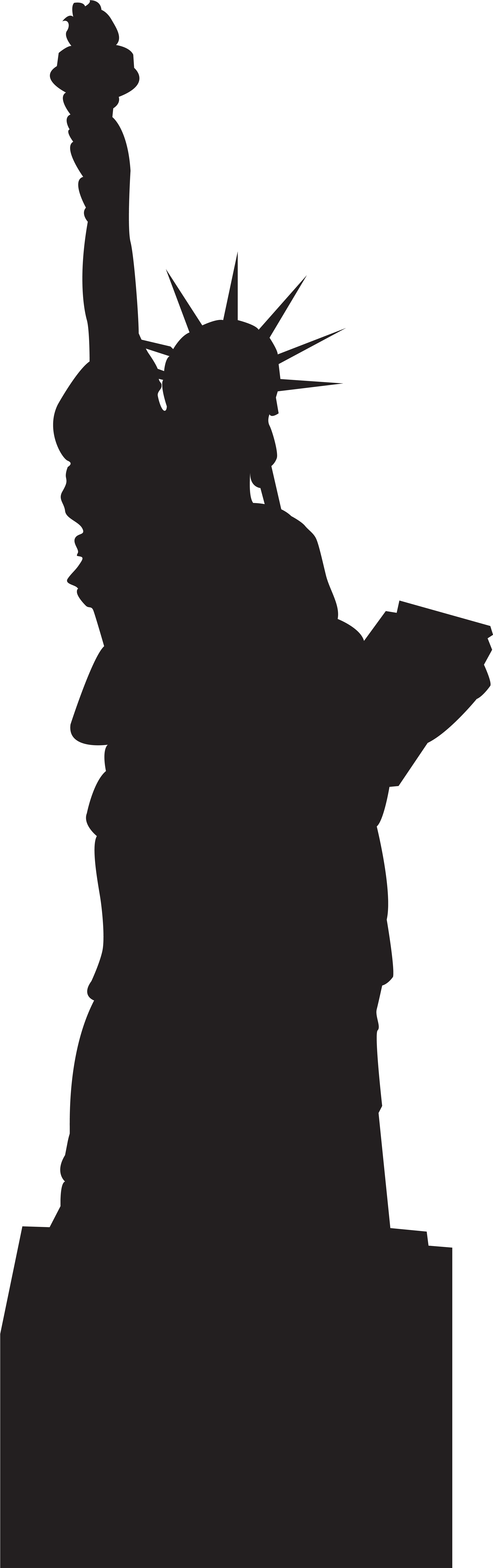 Download Free Png Statue Of Liberty Silhouette Clip - Statue Of Liberty Silhouette Clip Art Transparent Png (2566x8000), Png Download