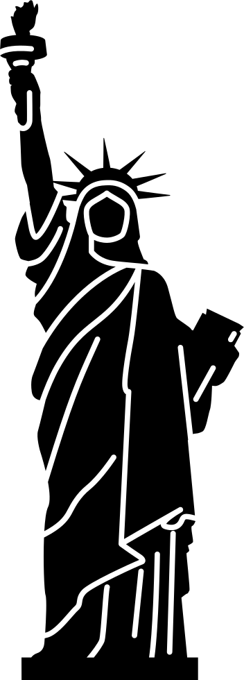 Statue Of Liberty - Statue Of Liberty Svg Clipart (352x980), Png Download