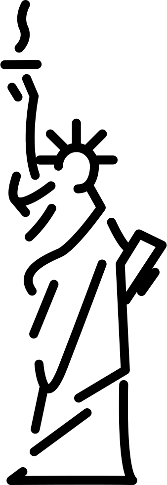 Statue Of Liberty - Statue Of Liberty Icon Clipart (338x980), Png Download
