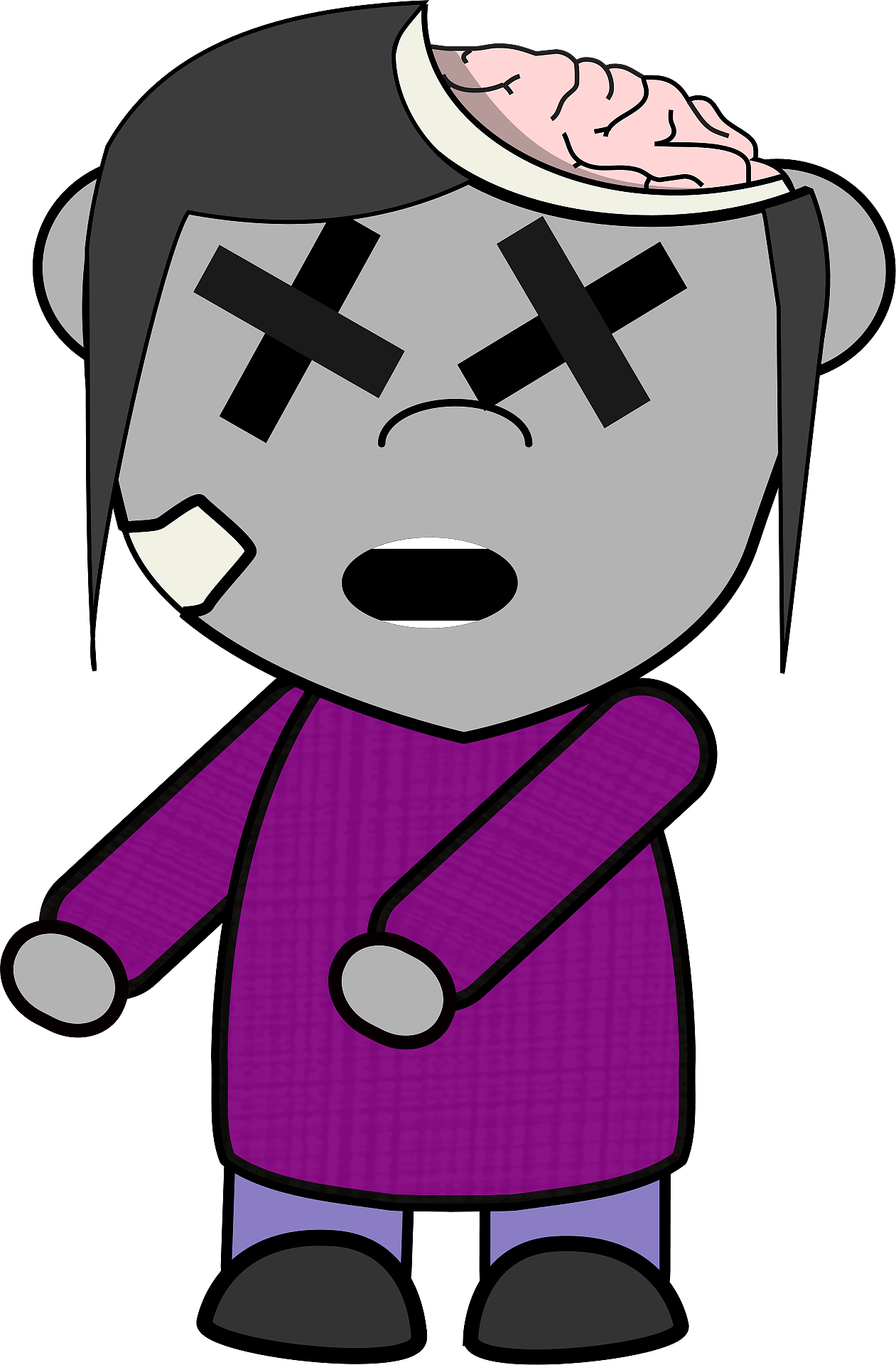 Zombie For Kids Drawing Clipart (1261x1920), Png Download